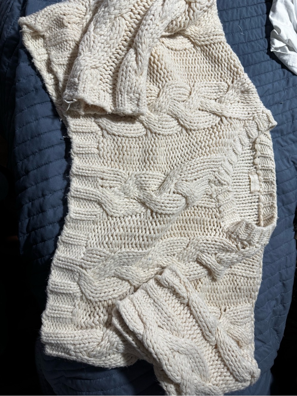 Altar'd State Cream Cable Knit cropped sweater